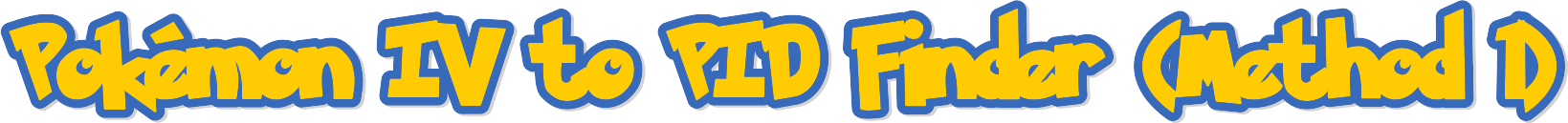Pokémon IV to PID Finder